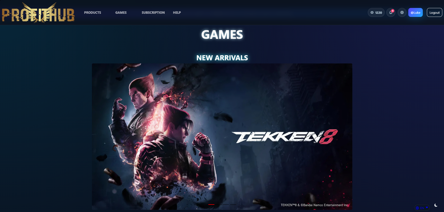 ProfitHub game page preview